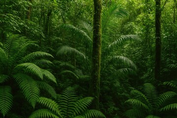 Poster - Lush greenery and flora of a tropical rainforest