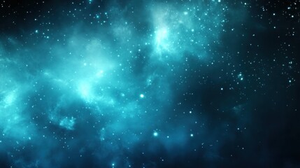 Poster - Deep space nebula with glowing stars.