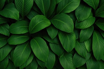 Poster - Vibrant tropical foliage and lush green leaves for natural backgrounds