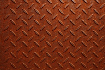 Poster - Rusty metallic wall texture with aged iron surfaces and red corrosion