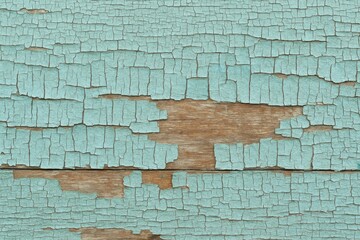 Poster - Aged wooden surface with distressed paint and weathered appearance, featuring peeling layers and crackled finish