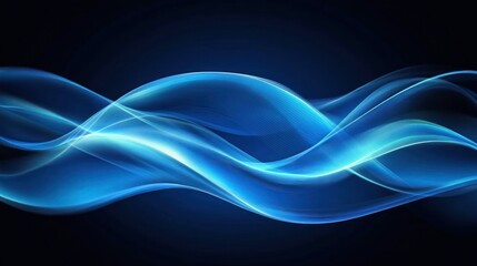 Poster - Abstract design with flowing blue waves.