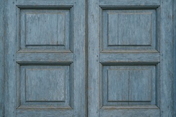 Poster - The vintage blue-painted wooden entrance