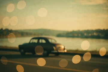Poster - Retro-style bokeh backdrop with nostalgic appeal