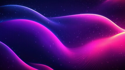 Poster - Abstract design with vibrant color waves and glittering particles.