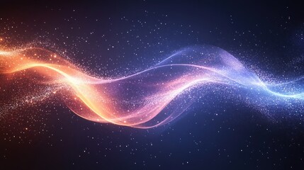 Poster - Abstract design of luminous wavy shapes.