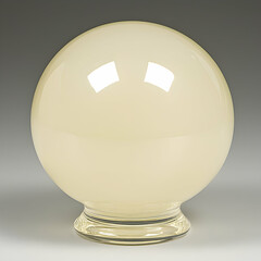 Wall Mural - a smooth, pale yellow glass sphere on a clear glass base. glossy, polished finish