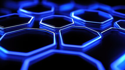 Poster - Close-up view of glowing hexagonal pattern.