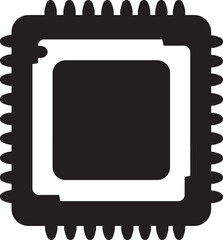 Aufkleber - Isolated vector illustration of a microprocessor chip symbol for technology and electronics concepts