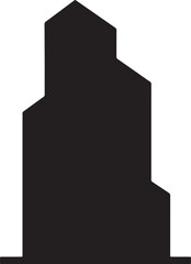 Aufkleber - Silhouette of a modern skyscraper building in a bold black and white minimalist style
