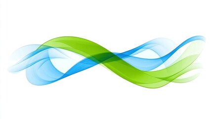 Poster - Abstract design with flowing green and blue curves.