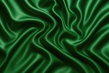 Poster - Luxurious emerald silk fabric draped elegantly