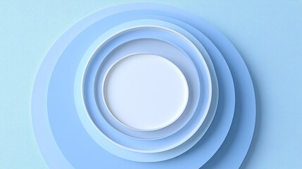 Poster - Light blue concentric circles layered design.