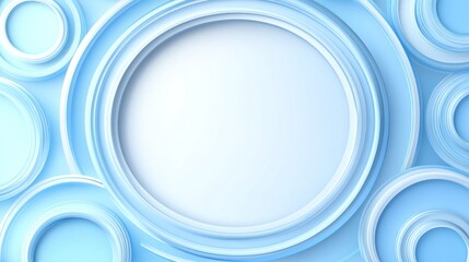 Poster - Light blue concentric circles layered design.