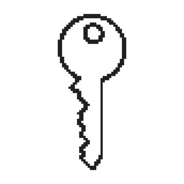 Pixel key icon simple design