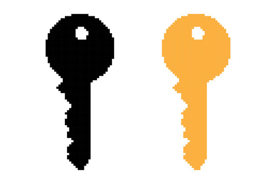 Pixel key icon simple design