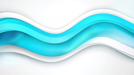 Poster - Abstract background design with light blue and white wavy lines.