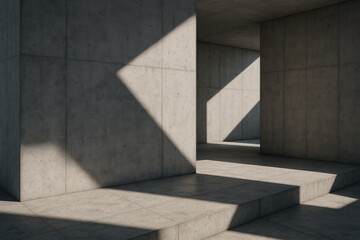 Poster - Shadow patterns on the facade of a contemporary concrete construction