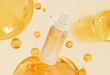 © everythingokay - 맑고 투명한 오일 텍스처가 담긴 페이셜 미스트 제품의 3D렌더링, 3D rendering of facial mist products with clear and transparent oil texture