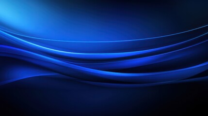 Poster - Blue abstract design with flowing lines.