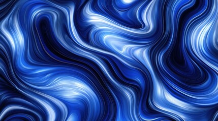 Poster - Dynamic blue and white swirling abstract pattern.