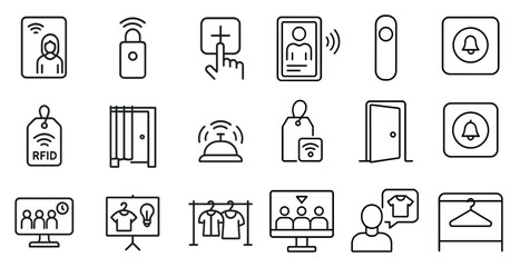 Poster - Series of icons for various devices and services, including a bell, a remote, and a TV