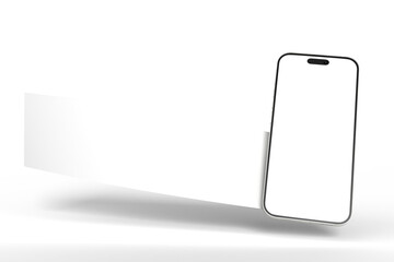 Wall Mural - 3d smartphone and social media 4 items carousel feed post mockup isolated on background. social fram