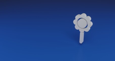 Poster - Isolated realistic white chamomile symbol with shadow. Located on the right side of the scene. 3d illustration on transparent background