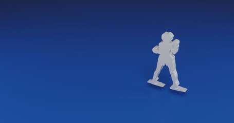 Poster - Isolated realistic white boxer girl symbol with shadow. Located on the right side of the scene. 3d illustration on transparent background