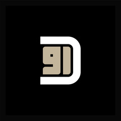 Poster - Minimalist letter D containing stylized 91 numeral in sleek geometric design. Ideal for corporate logos, anniversary celebrations, sports teams, and professional identity solutions.
