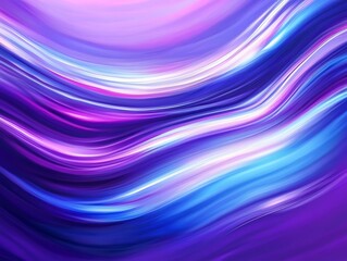 Poster - Vibrant Flowing Waves of Purple and Blue with Soft Gradients in an Abstract Artistic Design