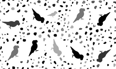 Aufkleber - Abstract seamless pattern with parrot symbols. Creative leopard backdrop. Illustration on transparent background