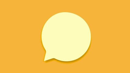Wall Mural - Simple Pale Yellow Speech Bubble Blank Dialogue Box Communication Message Chat Icon Graphic Design Element Digital Art