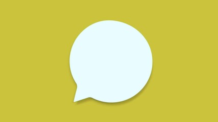 Wall Mural - Simple white speech bubble communication chat message dialogue blank text box empty design element yellow background interface icon symbol digital