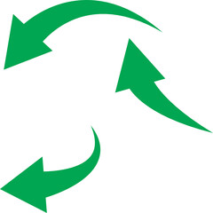 Poster - Three green arrows in a circular motion on a white background