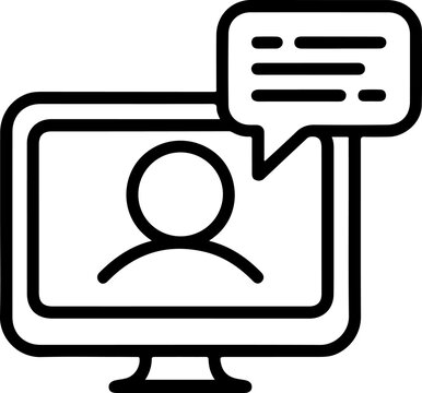 Computer with chat bubble icon