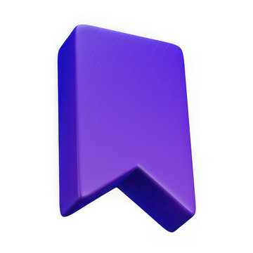 A sleek and modern purple bookmark icon with a subtle diagonal line texture isolated on transparent background