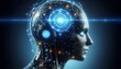 © QasimAli - A futuristic human wearing a neurotech headset with glowing AI signals