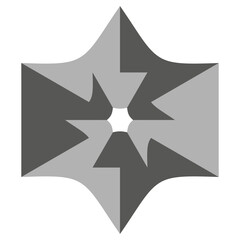 Poster - Abstract star shape. Geometric gray element. Central white void. Vector graphic symbol.