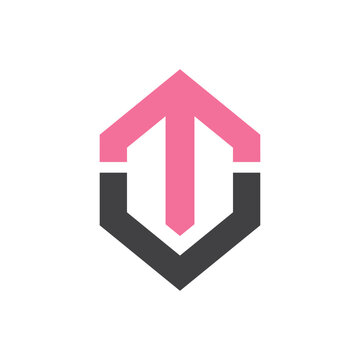 TU letter logo in hexagon shape