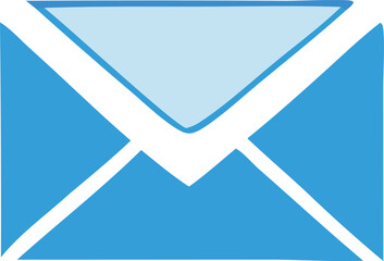 Poster - A simple stylized light blue and white envelope icon with a clean modern design perfect for digital communication and messaging