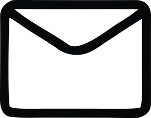 Poster - A simple black outline drawing of a closed envelope with a triangular flap is presented on a plain white background