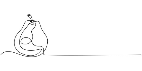 Poster - Abstract shaped pear. single line pear icon, Pear minimal vector line illustration. Single lineart drawing illustration, A single line drawing of an pear. Continuous line thanksgiving icon in color