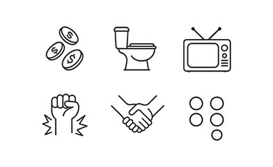 Poster - Business and communication line icon set. finance, technology, interaction designs