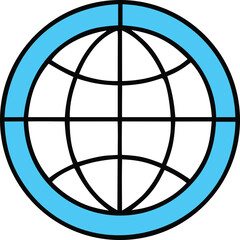 Aufkleber - Stylized blue and black globe icon representing global connectivity internet access and worldwide communication networks