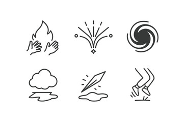 Poster - Nature and weather line icon set. environment, elements, outdoor outline collection