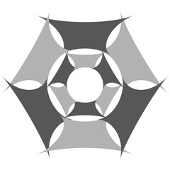 Poster - Hexagon abstract shape. Geometric shade pattern. Interlocking vector element. Modern visual artwork