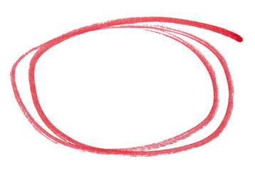 Poster - Round highlight doodle drawn with red marker on transparent background