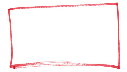 Poster - Red rectangle frame highlight drawn with marker pen on transparent background design element