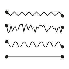 Poster - Divider line set. Wavy squiggle elements. Graphic stroke Vector. Horizontal decorative lines